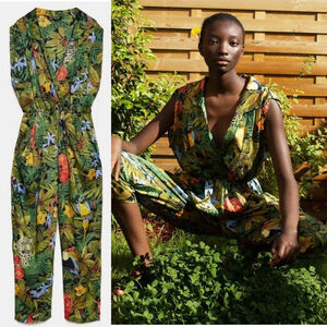 Zara Tropical Island Colorful Jumpsuit